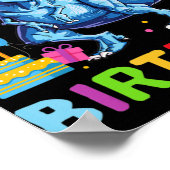 Kids Rawr I'm 5 5th Birthday T Rex Dinosaur Party Poster (Ecke)