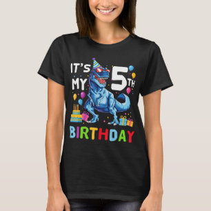 Kids Rawr I'm 5 5th Birthday T Rex Dinosaur Party T-Shirt