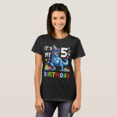 Kids Rawr I'm 5 5th Birthday T Rex Dinosaur Party T-Shirt (Vorne ganz)