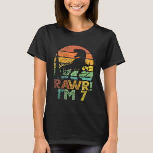 Kids Rawr Im 7 Dinosaur Rex 7 Jahre alter Junge 7. T-Shirt