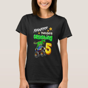 Kids rawrrrrrr Dieses Kind zerdrückt 5 Monster LKW T-Shirt