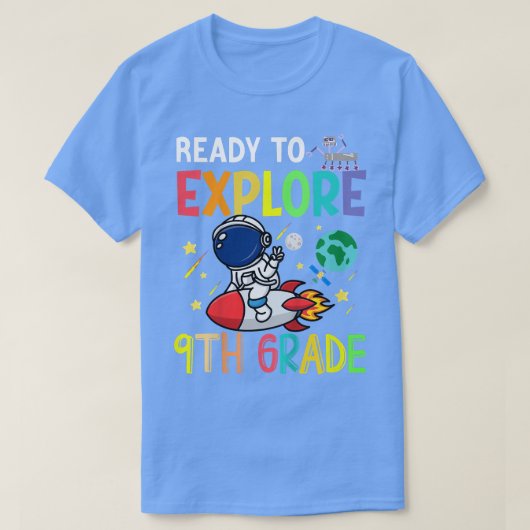 Kids Ready to Explore Ninth Grad Astronaut Back T T-Shirt (Design vorne)