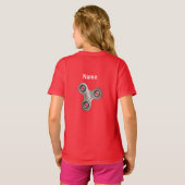 Kids Red Behielt Calm Fidget auf Personalisierte S T-Shirt (Schwarz voll)