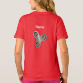 Kids Red Behielt Calm Fidget auf Personalisierte S T-Shirt (Rückseite)