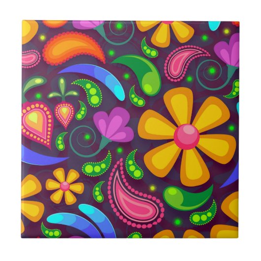 Kids Regenbogenfarbe abstrakt Fliese (Vorderseite)