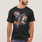 Kids Ren Faire Dabbing Medieval Knight Horse Renai T-Shirt (Vorderseite)