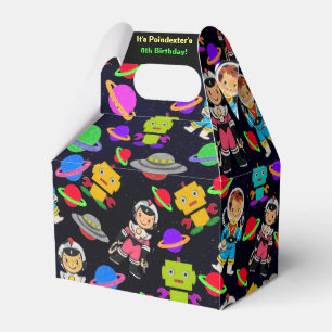Kids Retro Astronauten und Roboter Personalisiert Geschenkschachtel