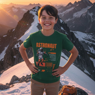 Kids Retro-Astronauten Weltraum-Explorer T-Shirt