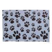 Kid's Retro Blue Niedlich Dog Paw Prints Variation Kissenbezug (Vorderseite-Links)