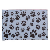 Kid's Retro Blue Niedlich Dog Paw Prints Variation Kissenbezug (Vorderseite-Rechts)