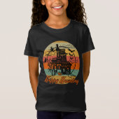 Kids Retro Halloween Happy Haunting Spuk House T-Shirt (Vorderseite)