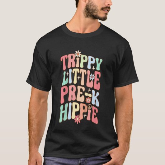 Kids Retro Pre K Trippie Little Hippy Kids Back to T-Shirt (Vorderseite)