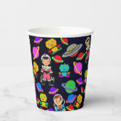 Kids Retro Roboter und Astronauten Pappbecher (Links)