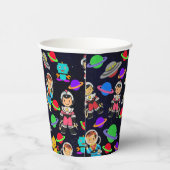 Kids Retro Roboter und Astronauten Pappbecher (Rechts)