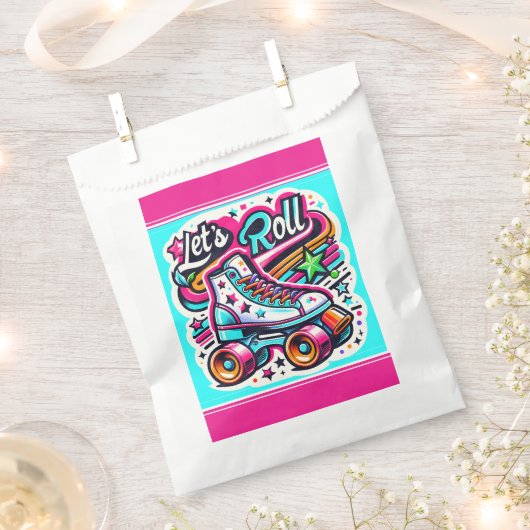 Kids Retro Roller Skaten Gastgeschenk Bag Geschenktütchen (Ausgeschnitten)