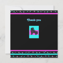 Kids Retro Roller Skaten Party Danke Karte