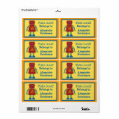 Kids Robot Monogram Book Sticker (Vorne)