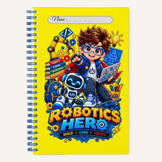 Kids Robotics Hero STEM Robot Notizbuch (Vorderseite)