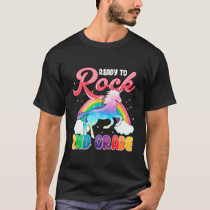 Kids Rock 2. Klasse Einhorn Regenbogen Zurück zur  T-Shirt