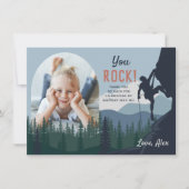 Kids Rock Climbing Geburtstags-Foto Dankeskarte (Vorderseite)