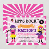 Kids Rock Party Einladung (Vorne/Hinten)