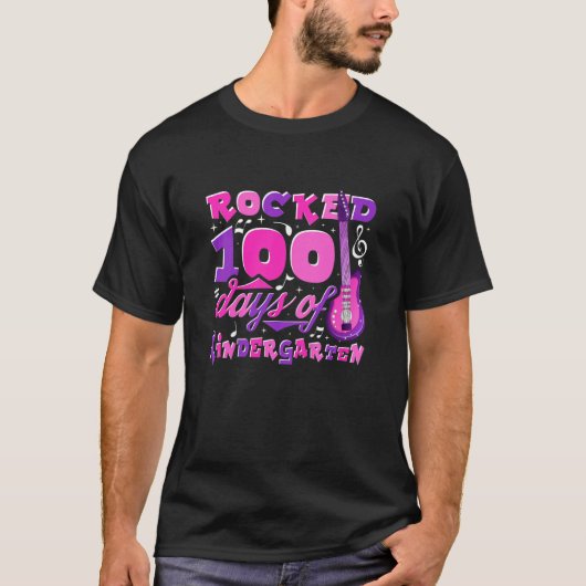 Kids Rocked 100 Days Of Kindergarten T-Shirt (Vorderseite)