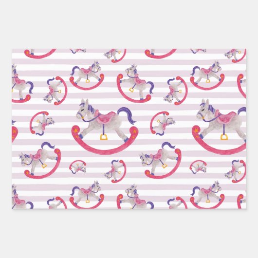 Kid's rockendes Pferdemuster Geschenkpapier Set (Vorderseite)