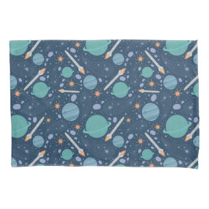 Kids Rocket Ship Jupiter Saturn Planet Stars Kissenbezug