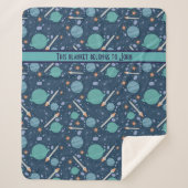 Kids Rocket Ship Jupiter Saturn Planet Stars Sherpadecke (Vorderseite)