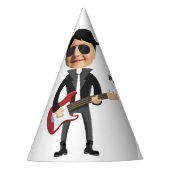 Kids 🎸 🤣 Rockstar Birthday Gitarre Funky Fun Partyhütchen (Vorderseite)