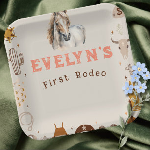 Kids Rodeo Cowboy Rustik Western Pappteller