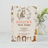 Kids Rodeo Cowboy Rustikaler Western Einladung (Stehend Vorderseite)
