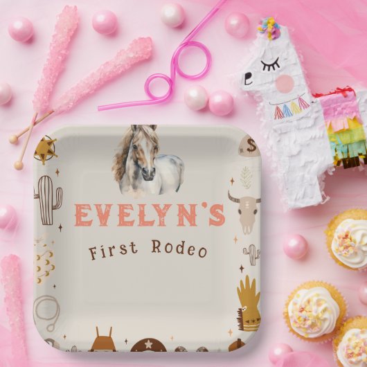 Kids Rodeo Cowboy Rustikaler Western Pappteller (Party)