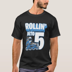 Kids Rollin' in 5 Geburtstagsrollen Skaten 9th Bi T-Shirt