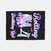 Kids Rolling Into 4 Roller Skating 4th Birthday Gi Fleecedecke (Vorderseite (Horizontal))