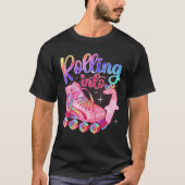 Kids Rolling Into 7 Roller Skating 7th Birthday Pa T-Shirt (Vorderseite)