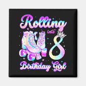 Kids Rolling Into 8 Roller Skating 8th Birthday Gi Magnet (Vorne)