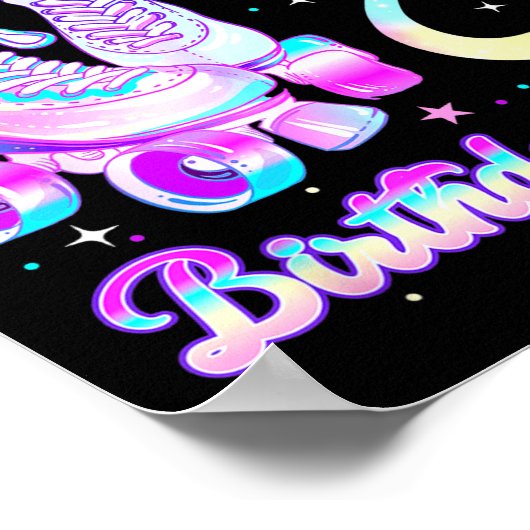 Kids Rolling Into 8 Roller Skating 8th Birthday Gi Poster (Ecke)