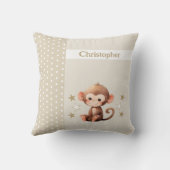 Kid's room add name niedlich Affenbraun Kissen (Rückseite)