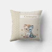 Kid's room add name niedlich leopard braun kissen (Rückseite)