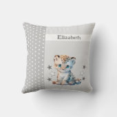 Kid's room add name niedlich leopard gray kissen (Rückseite)