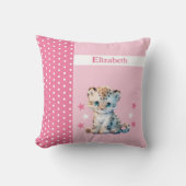 Kid's room add name niedlich leopard pink kissen (Vorderseite)