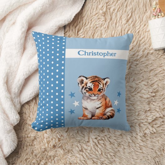 Kid's room add name niedlich tiger tiger blau kissen (Decke)