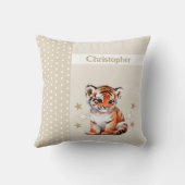 Kid's room add name niedlich Tigerbraun Kissen (Rückseite)