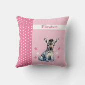 Kid's room add name niedlich zebra pink kissen (Rückseite)