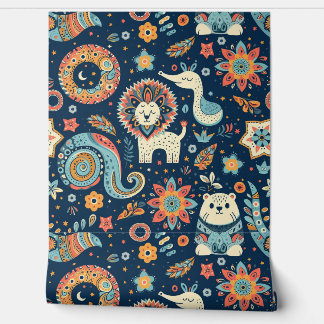 Kid's Room Animal Paisley Tapete