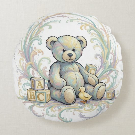 Kids Room Bear Round Cushion Rundes Kissen (Vorderseite)
