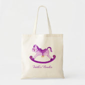 Kids roten Pferd lila-Gelbe Bibliothek Tasche (Vorne)