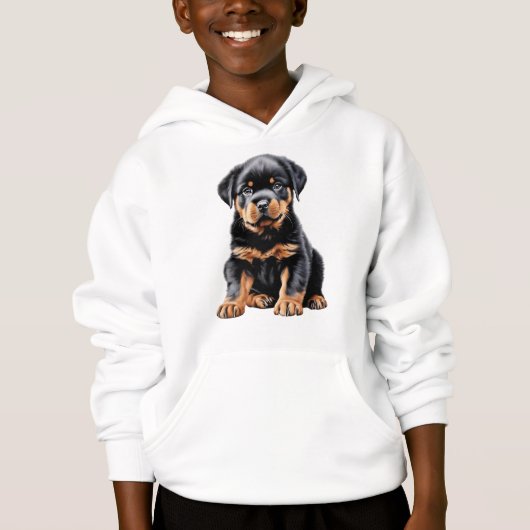 Kid's Rottweiler Puppy Hoodie (Vorderseite)