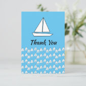 Kids Sailboat Geburtstagsparty Dankeskarte (Stehend Vorderseite)